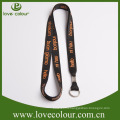 Hot sale cheap custom screen printed nylon lanyard with gold/silvery hook